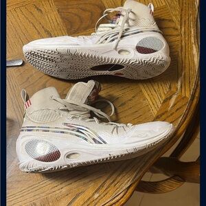 Beige High-Top Sneakers with Colorful Details